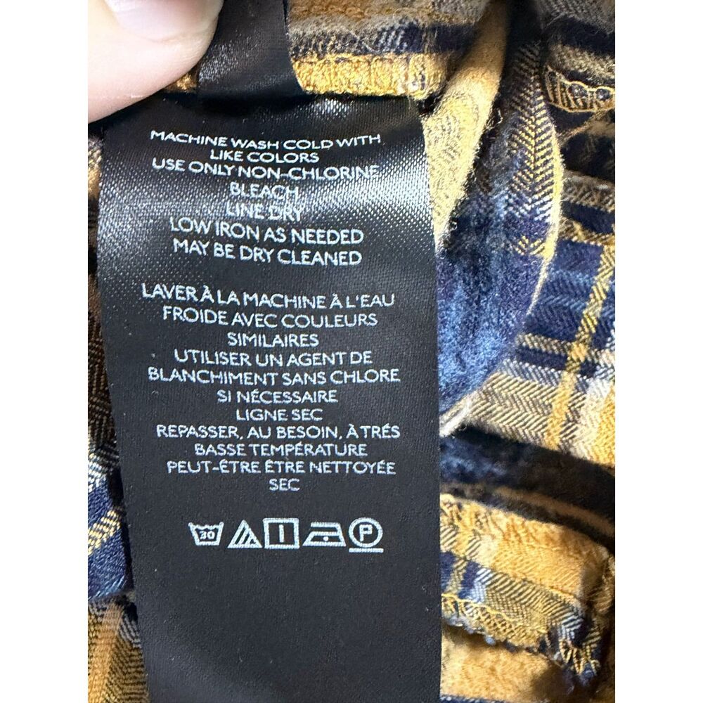 Urban Outfitters Plaid Flare Pants Size 4 Yellow Mustard Split Hem Front Slit - Picture 12 of 13